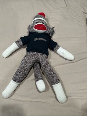 NHL Plush Monkey in Black Hoodie with Red Pom-Pom